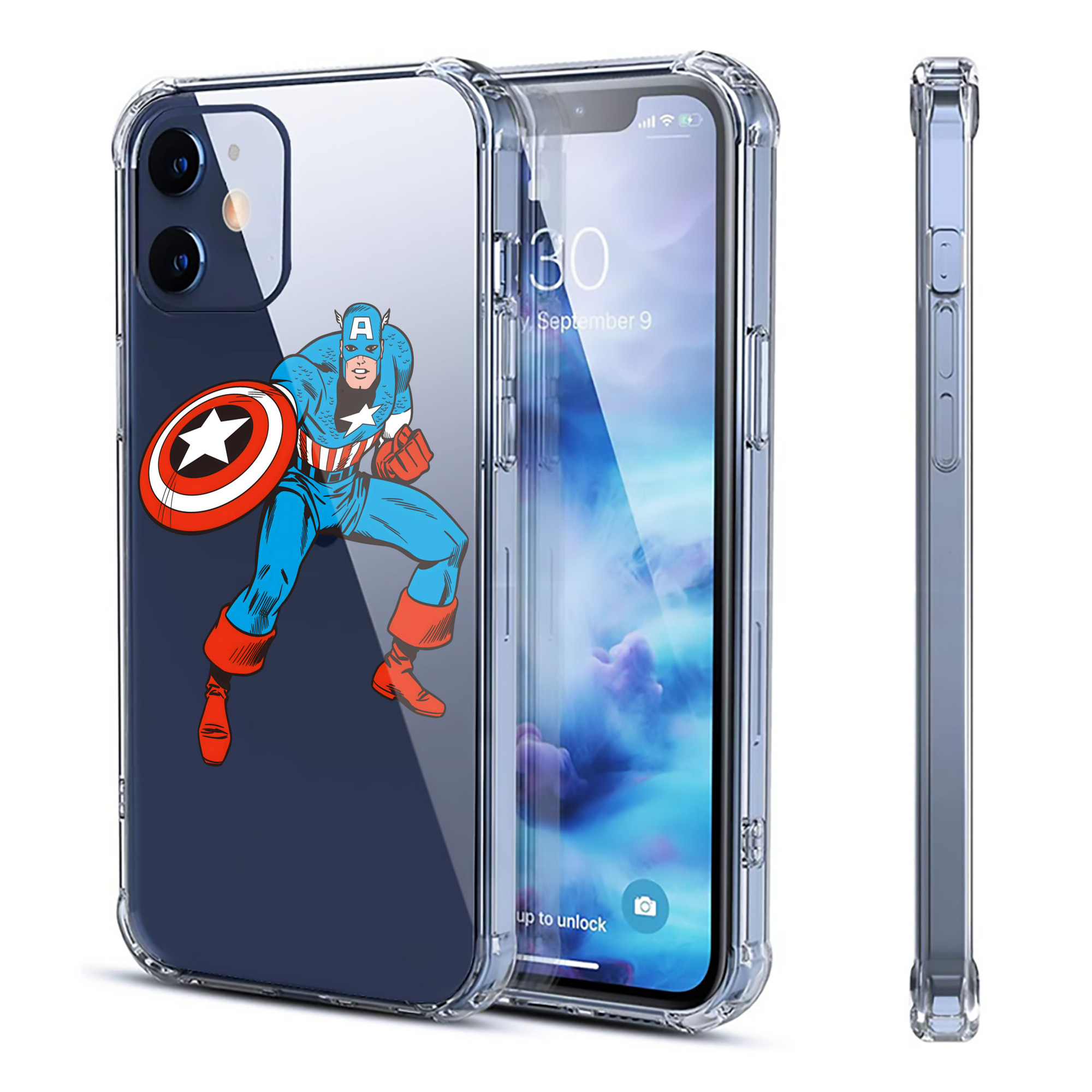 （画像用） アベンジャーズ The Avengers 【iPhone 12シリーズ対応】透明スマホケース（クリアソフトケース）